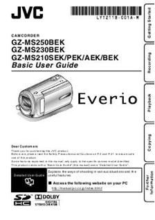 JVC GZ MS 210 manual. Camera Instructions.